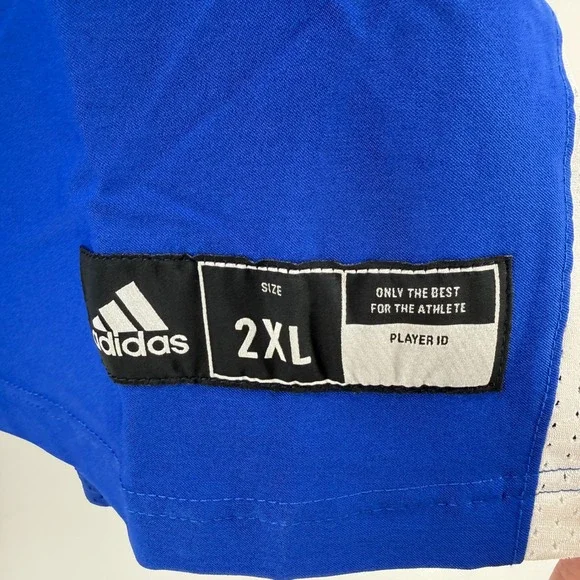 Adidas Football Jersey Royal Blue V Neck Short Sleeve Men's 2XL GG7399 NWT - Picture 4 of 13